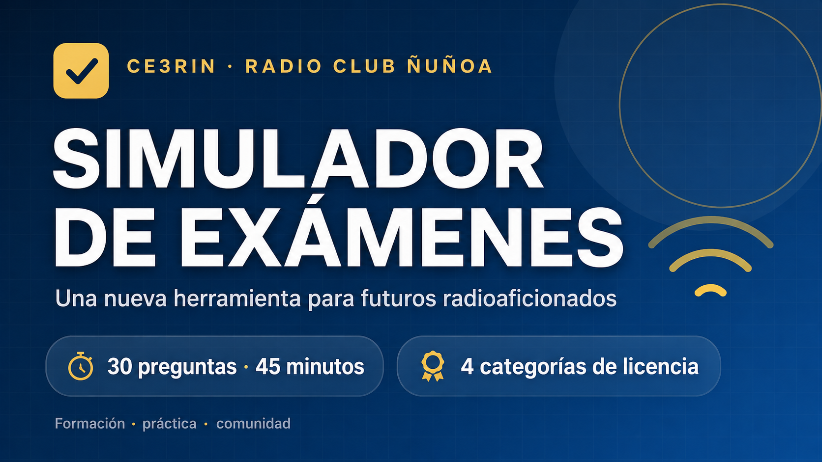 Simulador de Exámenes de Radioaficionados CE3RIN
